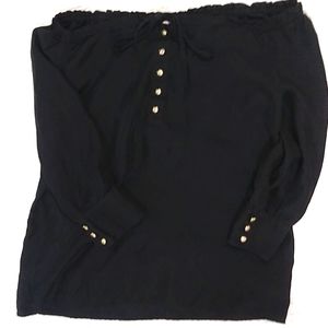Black silk Juicy Couture peasant blouse
